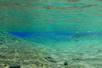 Underwater View of Silfra Fissure, Thingvellir National Park, Iceland