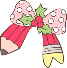 Teacher Christmas Clipart , Cute Pastel Holiday Classroom , Hand Drawn Teacher Coffee School Illustration