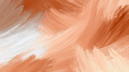 Abstract background with sweeping brushstrokes in soft earthy tones of terracotta, beige, and white, creating a textured, dynamic, and artistic flow with subtle depth and movement