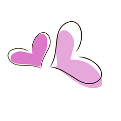 vector illustration of a pink hearts