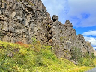 Scenic View of Almannagja Gorge, Thingvellir National Park, Iceland