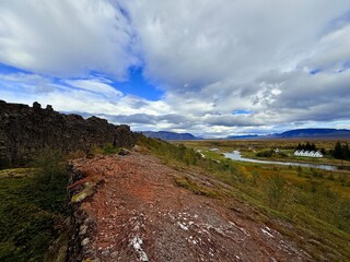 Scenic View of Almannagja Gorge, Thingvellir National Park, Iceland