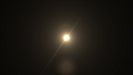 Radiant light flare effect with golden lens, perfect for adding a touch of magic and ethereal...