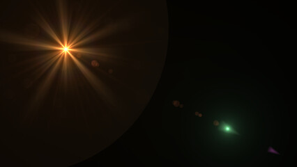 Stunning golden lens flare effect perfect for adding dramatic light and modern flair to designs,...