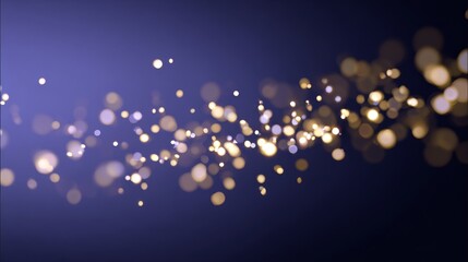 Glittering defocused particles moving right on soft blue background with glowing light and bokeh sparkle, seamless looping animation showing smooth motion and abstract digital shimmer