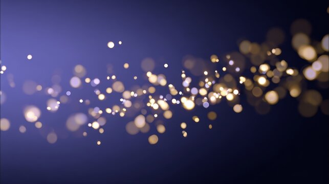 Glittering defocused particles moving right on soft blue background with glowing light and bokeh sparkle, seamless looping animation showing smooth motion and abstract digital shimmer