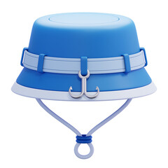 Blue Bucket Hat with Strap
