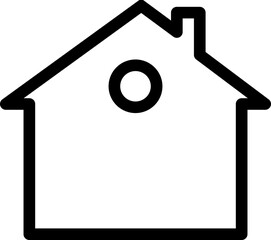 House Simple Flat Line Icon - SVG, Vector