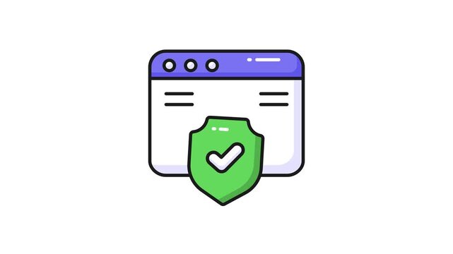 Web browser protection, secure website video design, secure shield with webpage