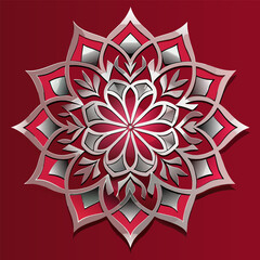 Red Background Mandala | Decorative Layered Vector Ornament”