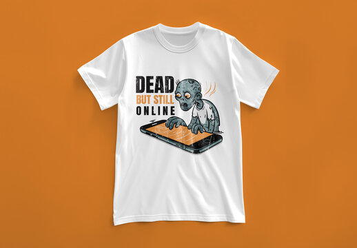 Always Online Skull Vector T Shirt Design