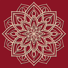 Red Background Mandala | Decorative Layered Vector Ornament”