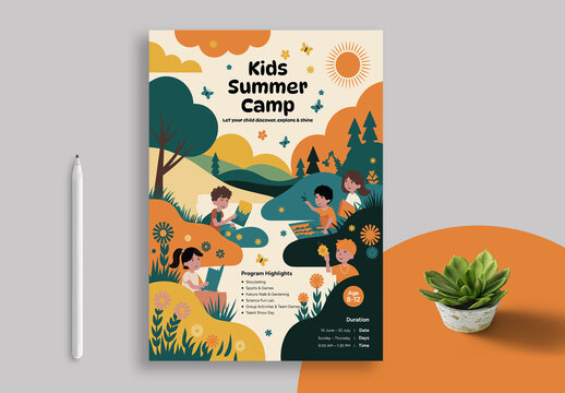 Kids Summer Camp Poster Layout