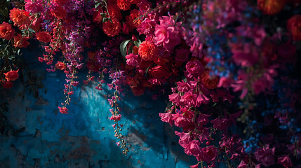 &ldquo;Floral Poetry: Warm Light on a Blue Canvas&rdquo;