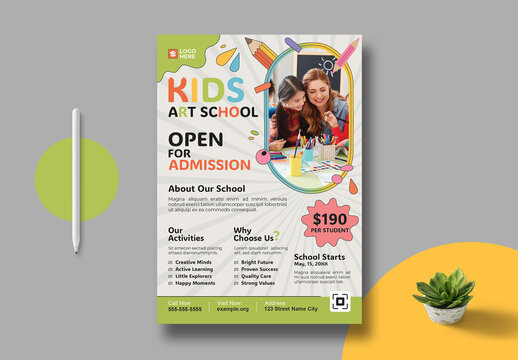 School Admission Flyer Template Layout