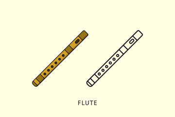 vector flute silhouette illustration, flute icon template