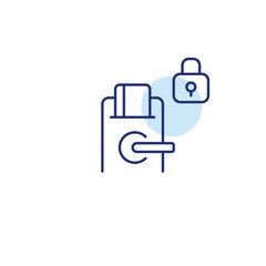 Digital door lock. Maximum house security, double protection. Pixel perfect, editable stroke vector icon