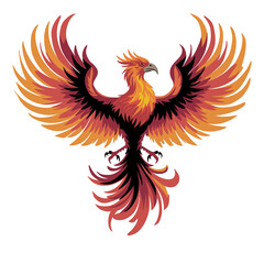 Majestic fiery phoenix soaring with vibrant wings, symbolizing rebirth, power, and new beginnings for your creative projects.