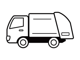 ゴミ収集車_モノクロ