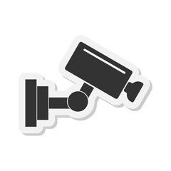 Security camera sticker icon isolated on white background