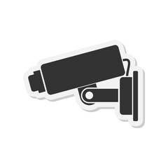 Security camera sticker icon isolated on white background