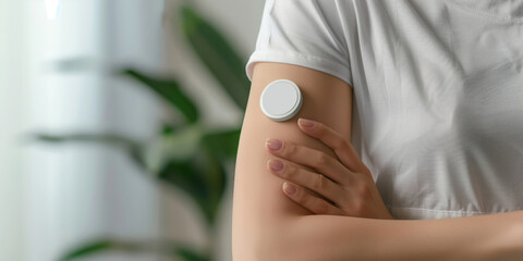glucose monitoring sensor on arm for diabetes control