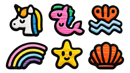 Colorful Collection of Cute Cartoon Icons with Fun Themes and Distinct Shapes