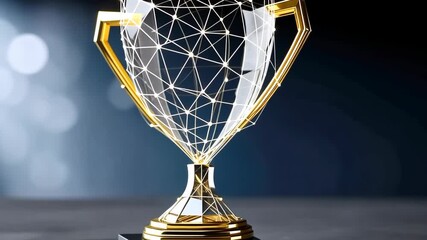 Celebrate achievements with a stunning digital trophy design showcasing creativity and craftsmanship in an award-winning display