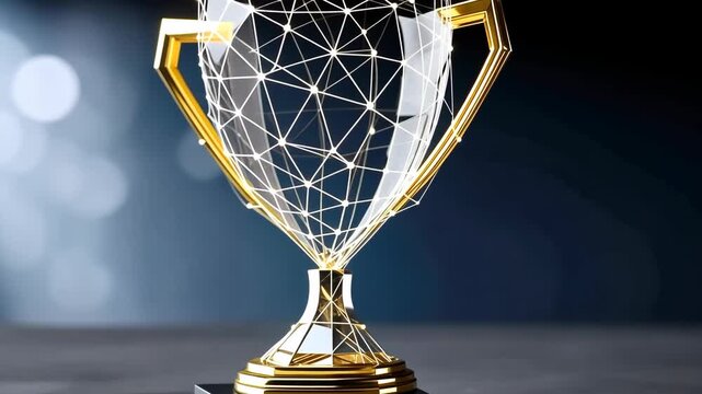 Celebrate achievements with a stunning digital trophy design showcasing creativity and craftsmanship in an award-winning display