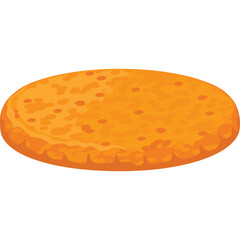 Round golden brown potato hash brown with crispy edges isolated on a transparent white background