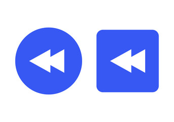 Blue Back Previous Flat Colored Illustration for Navigation and Return Concept