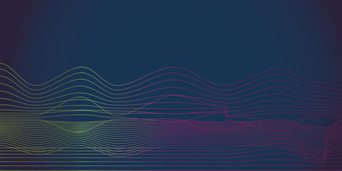 Vibrant Gradient Wavy Lines Abstract Design
