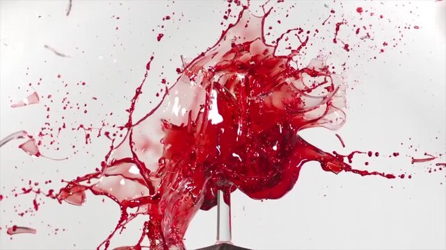 A glass of vine breaks