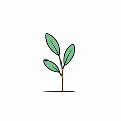 Delicate Sprout Minimalist Plant Illustration for New Beginnings