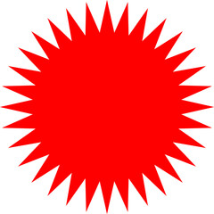 Red Circle Sticker and Badge, Wavy Edge Labels Blank Sale Tags Vintage Promo Shapes, Graphics