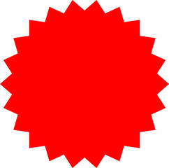 Fototapeta premium Red Circle Sticker and Badge, Wavy Edge Labels Blank Sale Tags Vintage Promo Shapes, Graphics