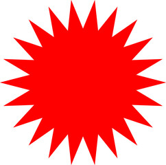 Red Circle Sticker and Badge, Wavy Edge Labels Blank Sale Tags Vintage Promo Shapes, Graphics