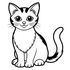 Minimalist Cat Illustration | Simple Black Kitty Vector Design”