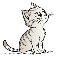 Minimalist Cat Illustration | Simple Black Kitty Vector Design”