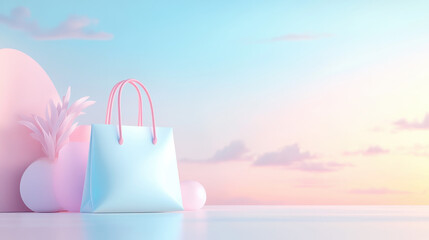 pastel colored shopping bag