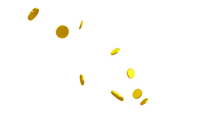 Glittering 3D Gold Coin – Isolated Transparent PNG for Games, Digital Design, and Festive Illustrations. gold Coin particle Render. golden Coin Explosion.