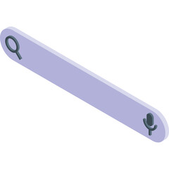 Search Bar With Magnifying Glass And Microphone Icon In Light Purple Color On Transparent Background Isometric View