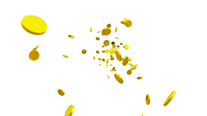 Golden Currency Coin PNG with Animated Particle Overlay – Detailed Isolated Coin for Commercial, Motion Graphics, and Digital Illustrations