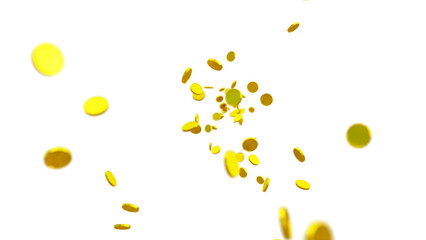 Golden Currency Coin PNG with Animated Particle Overlay – Detailed Isolated Coin for Commercial, Motion Graphics, and Digital Illustrations