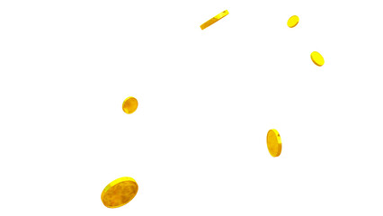 Golden Currency Coin PNG with Animated Particle Overlay – Detailed Isolated Coin for Commercial, Motion Graphics, and Digital Illustrations