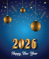 2026 Happy New Year background for your seasonal invitations, festive posters, greetings cards.