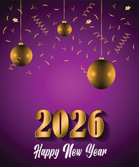 2026 Happy New Year background for your seasonal invitations, festive posters, greetings cards.