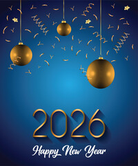 2026 Happy New Year background for your seasonal invitations, festive posters, greetings cards.