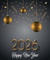 2026 Happy New Year background for your seasonal invitations, festive posters, greetings cards.