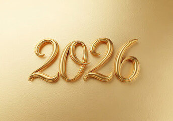 Golden 2020 numbers celebrate the new year in shimmering metallic style